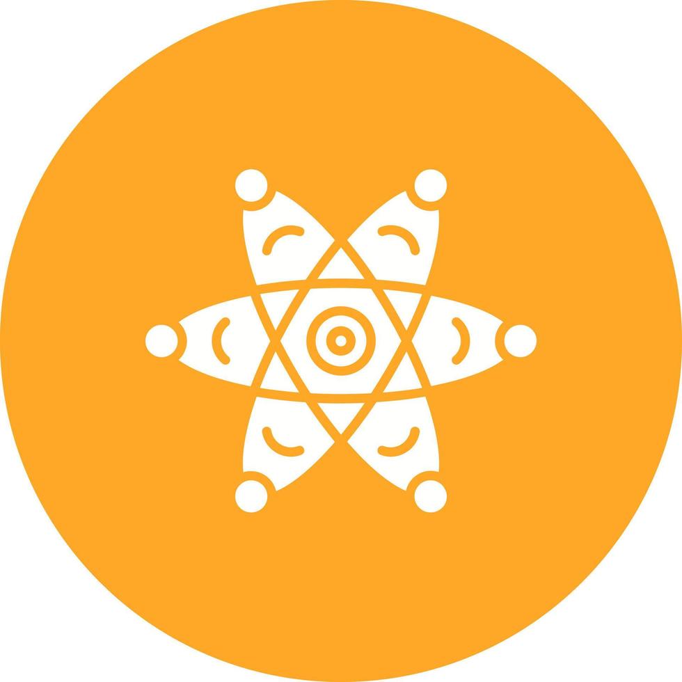 Atom Glyph Circle Background Icon vector