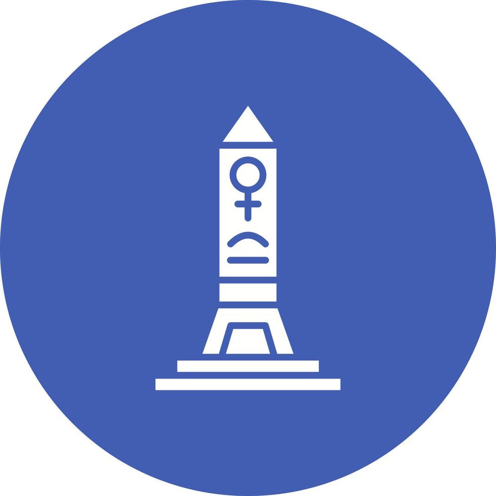 Obelisk Glyph Circle Background Icon vector