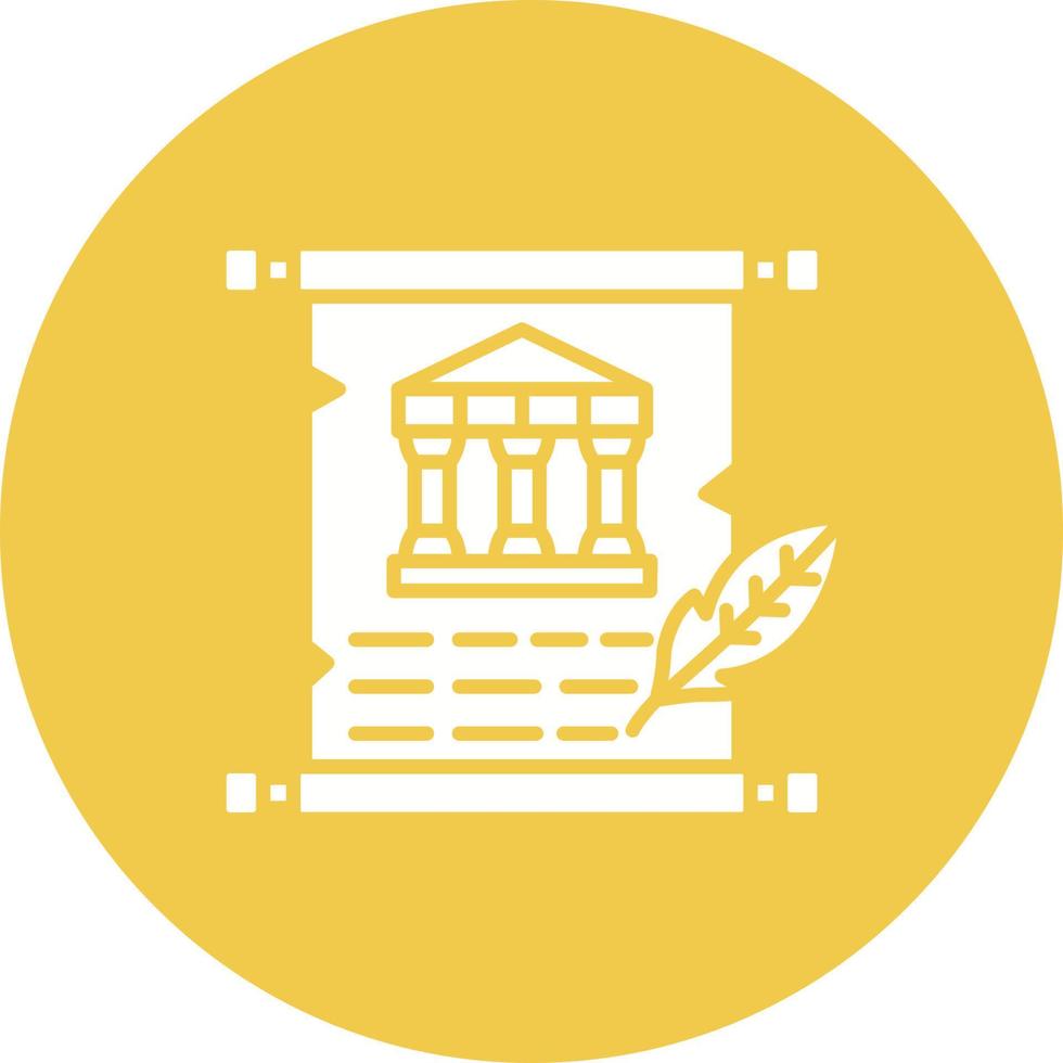 Parchment Glyph Circle Background Icon vector