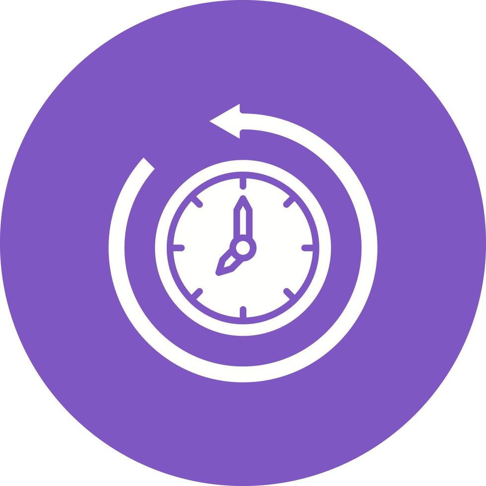 Return to the Past Glyph Circle Background Icon vector