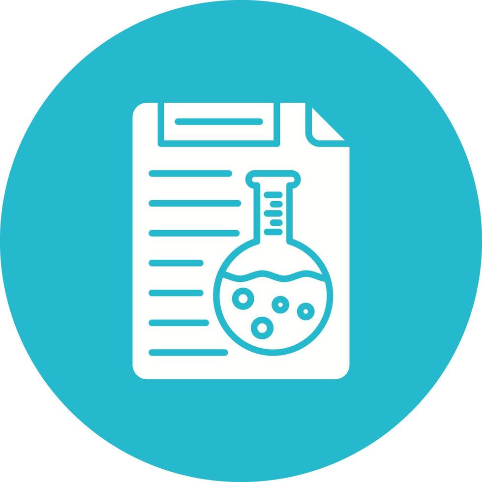 Lab Report Glyph Circle Background Icon vector