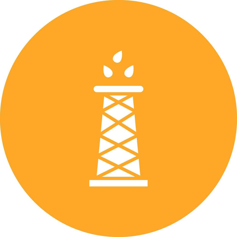 Drilling Oil Glyph Circle Background Icon vector