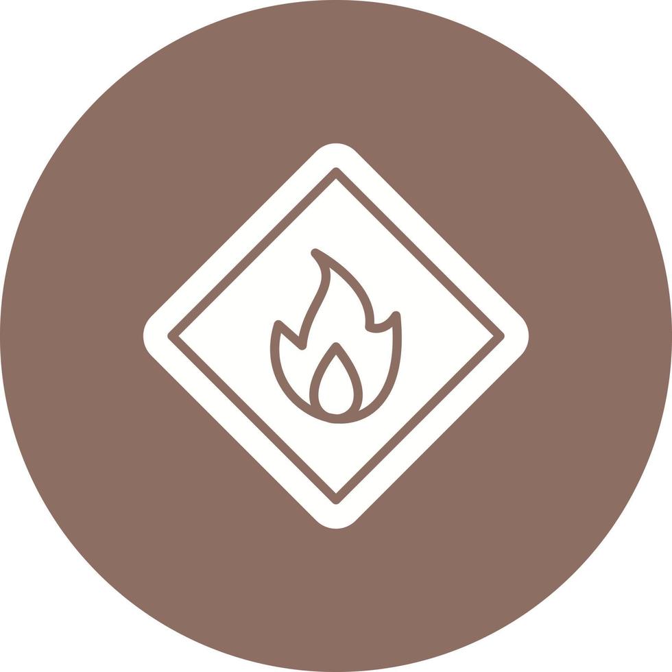 Flammable Glyph Circle Background Icon vector