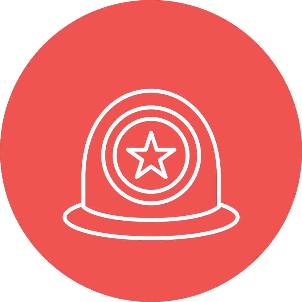 Police Helmet Line Circle Background Icon vector
