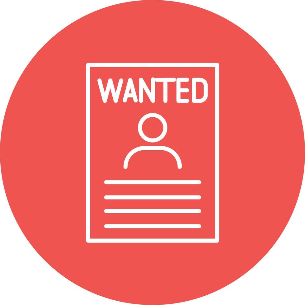 Wanted Line Circle Background Icon vector