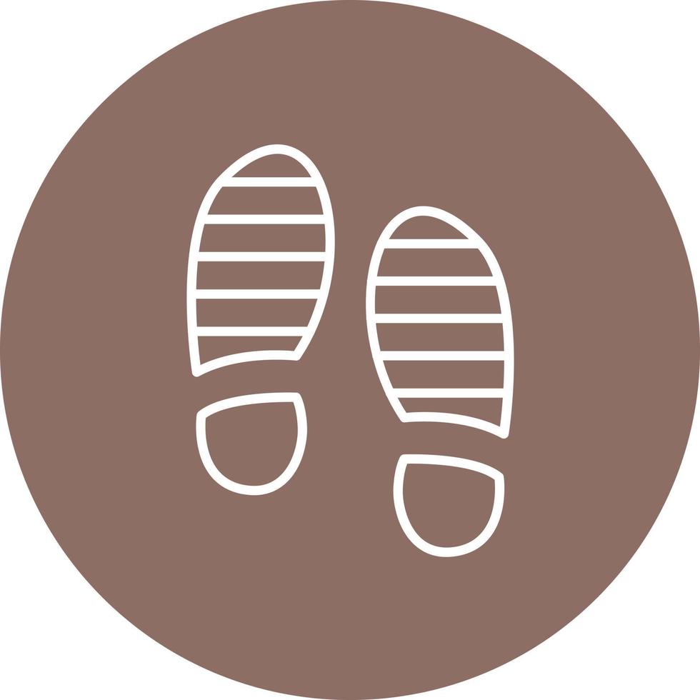 Footprint Line Circle Background Icon vector