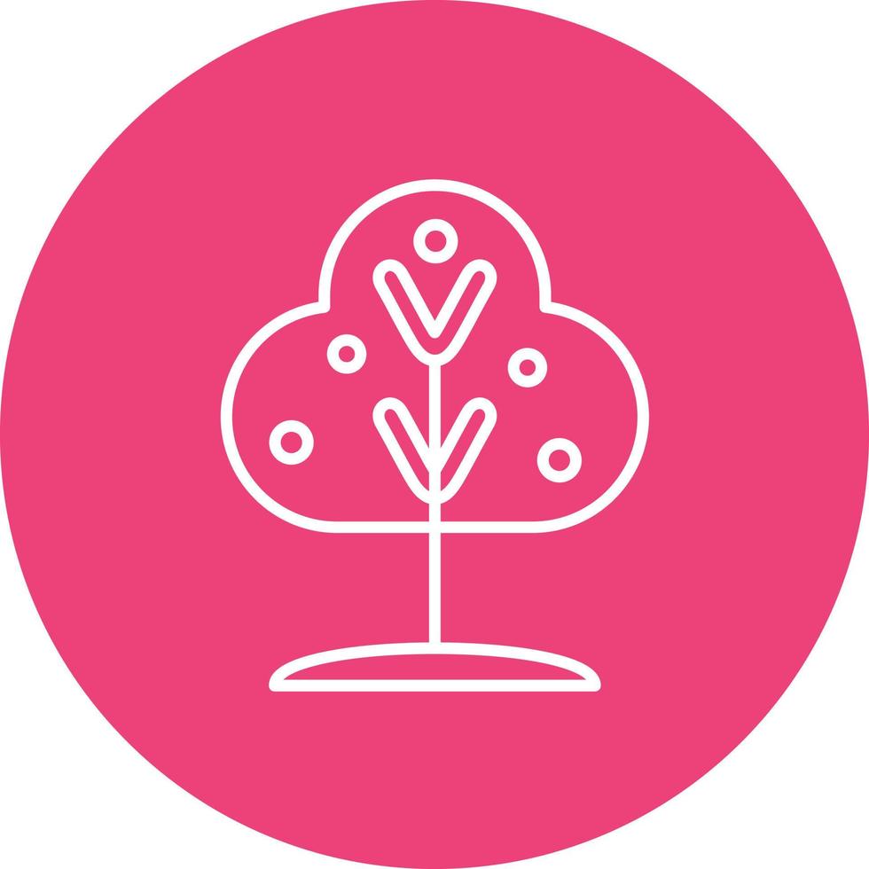 Tree Branch Line Circle Background Icon vector