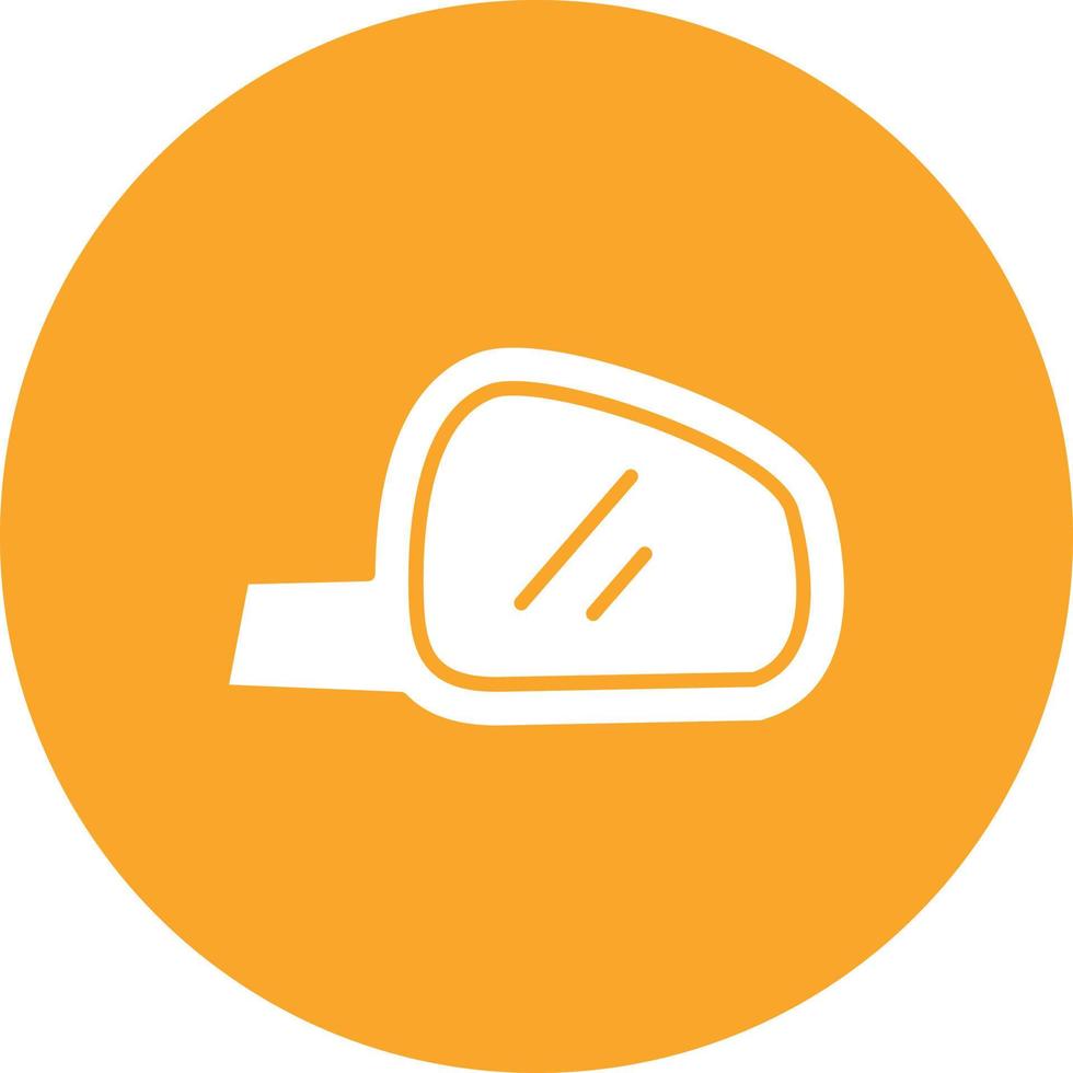 Side Mirror Glyph Circle Background Icon vector
