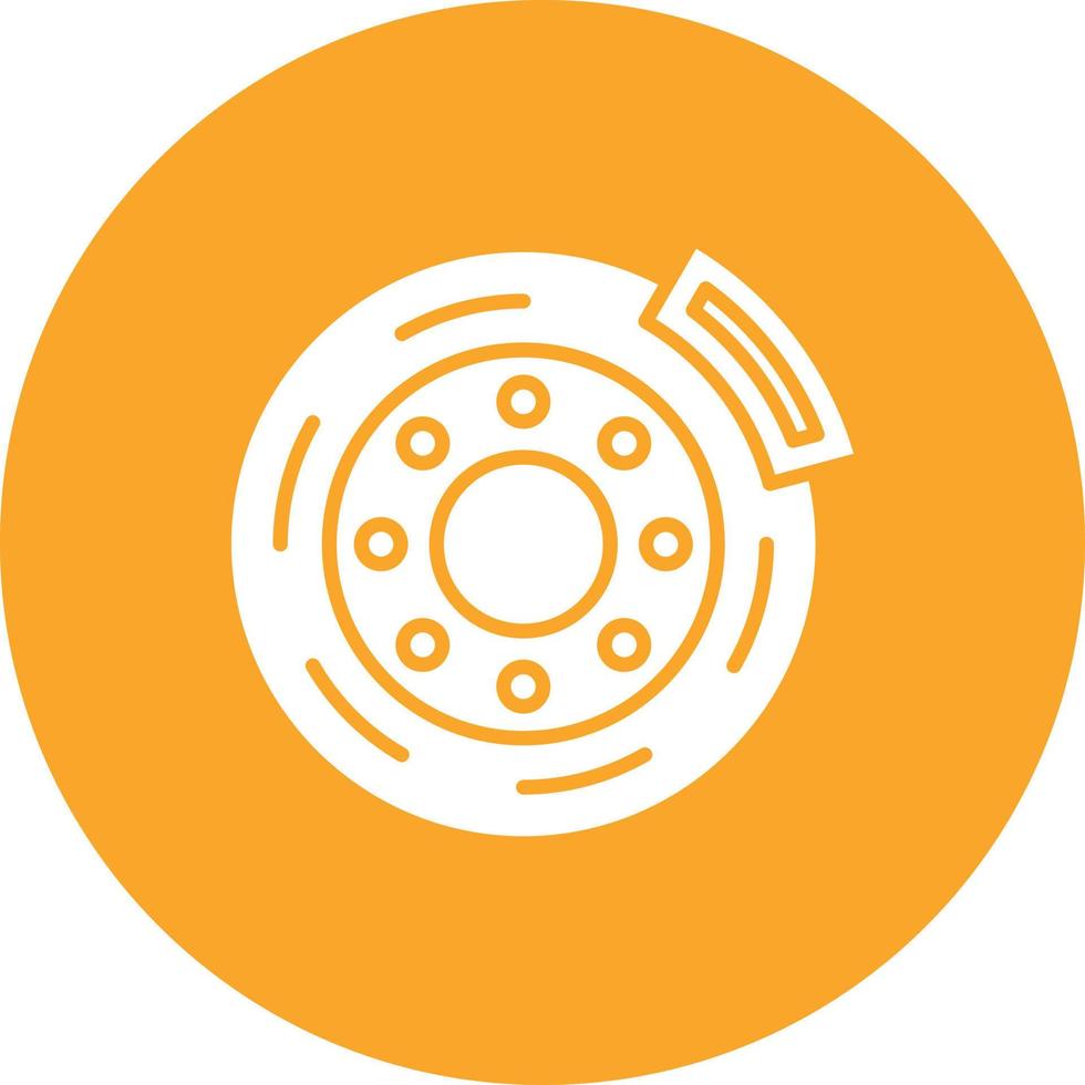 Brake Disc Glyph Circle Background Icon vector