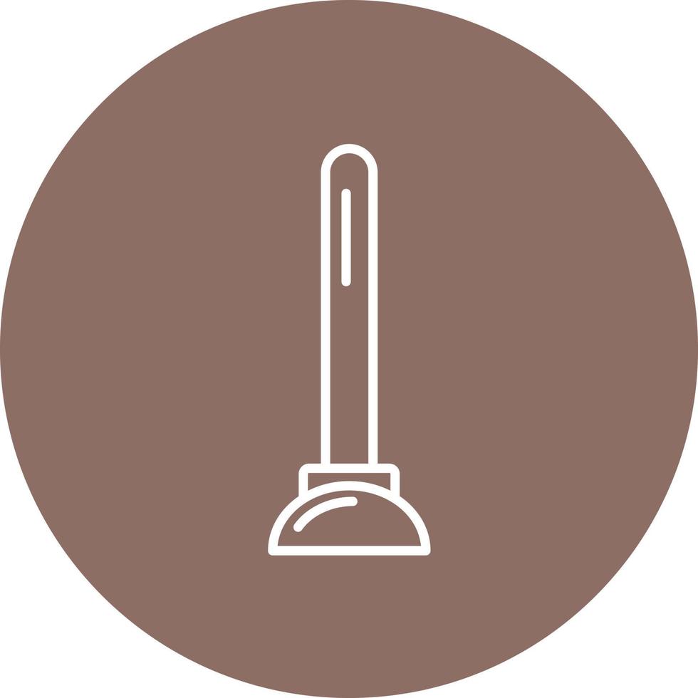 Plunger Line Circle Background Icon vector