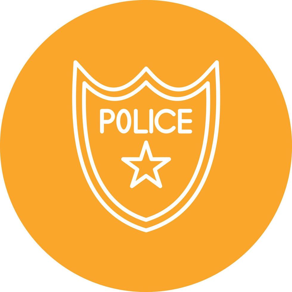 Police Badge Line Circle Background Icon vector