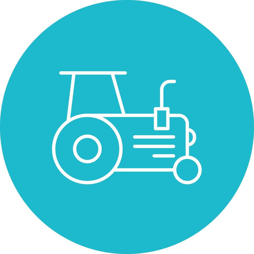 icono de fondo de círculo de línea de tractor vector