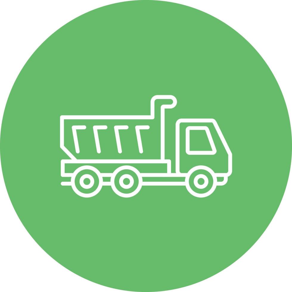 Dump Truck Line Circle Background Icon vector