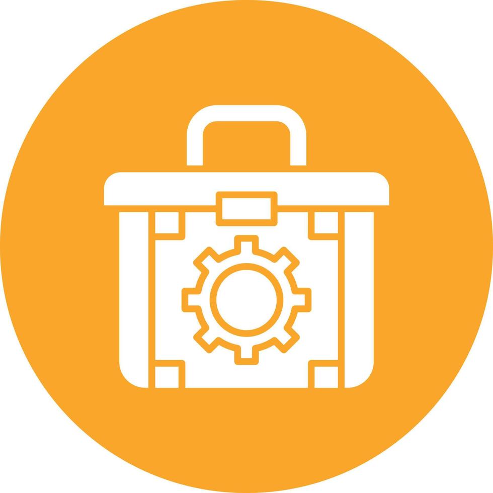 Toolbox Glyph Circle Background Icon vector