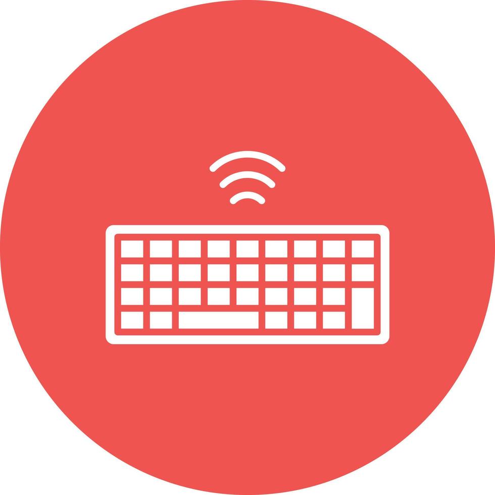 Wireless Keyboard Glyph Circle Background Icon vector