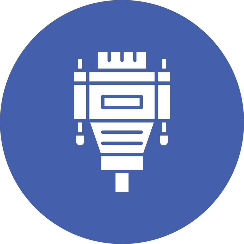Vga Cable Glyph Circle Background Icon vector