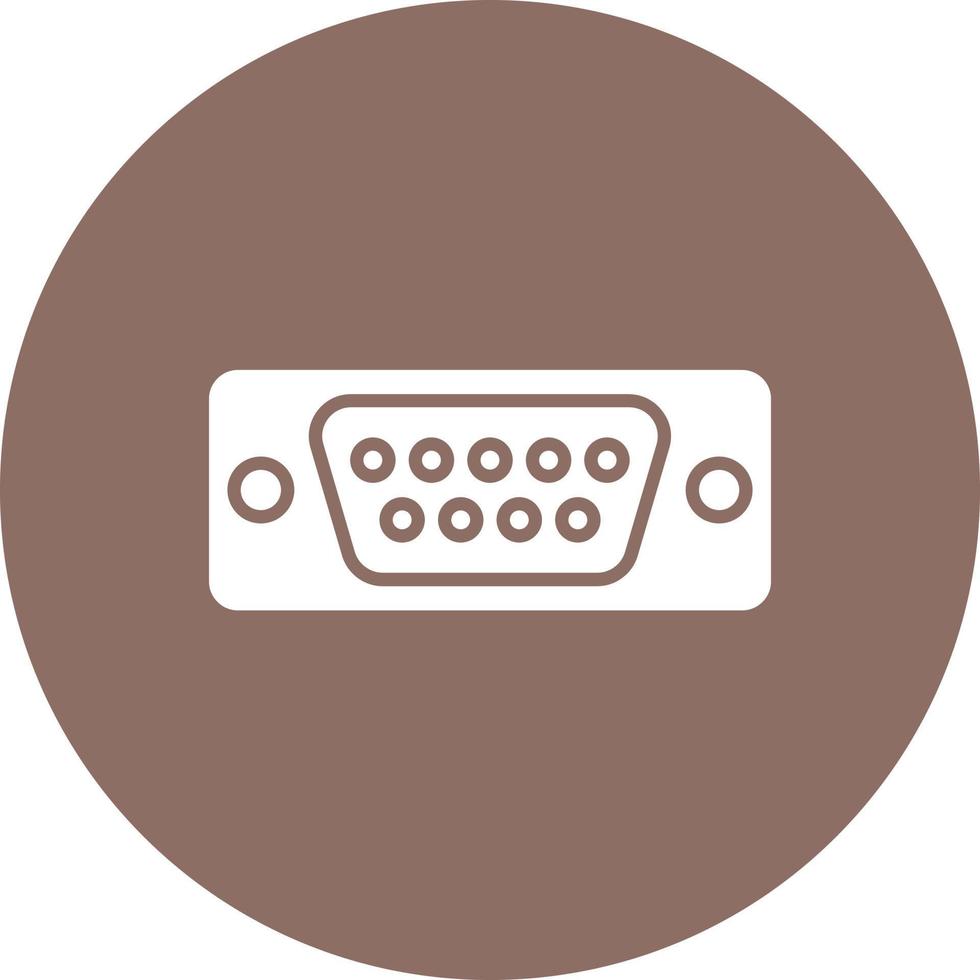 Vga Port Glyph Circle Background Icon vector