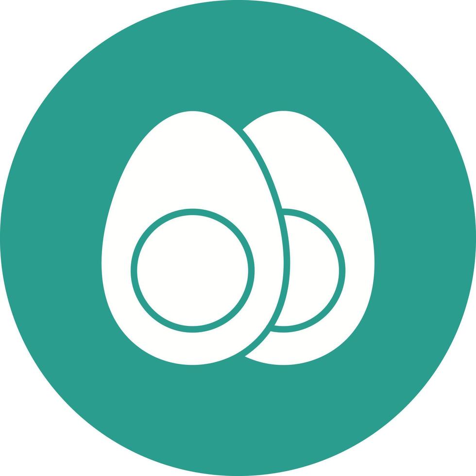 Boiled Egg Line Circle Background Icon vector