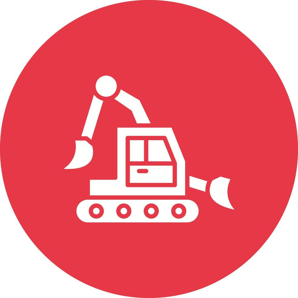 Backhoe Line Circle Background Icon vector