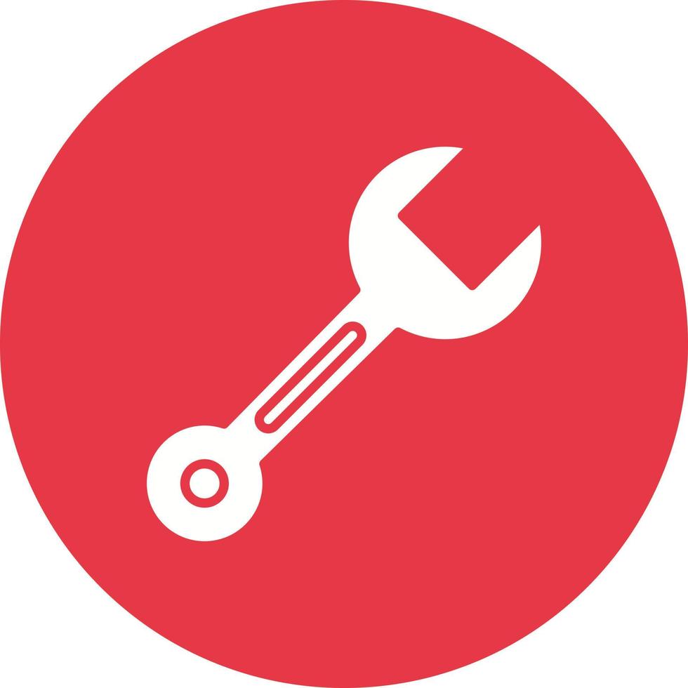 Spanner Line Circle Background Icon vector