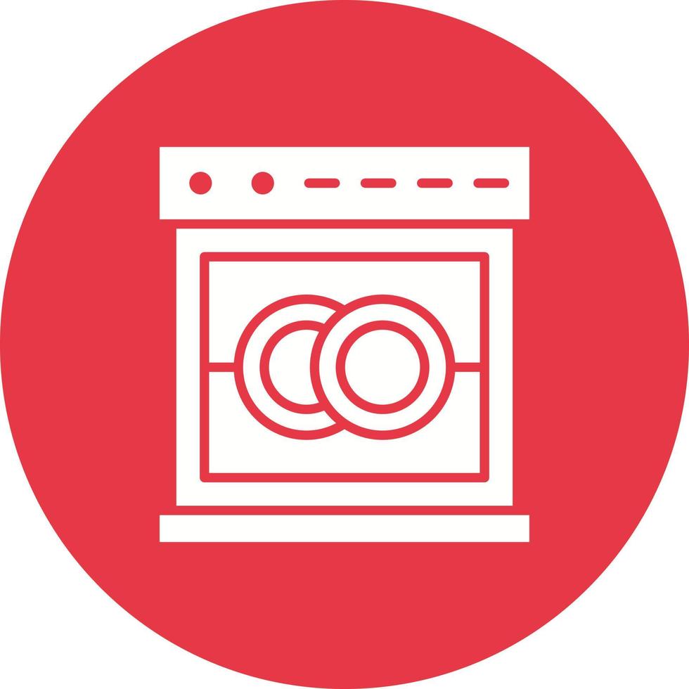 Dishwasher Line Circle Background Icon vector