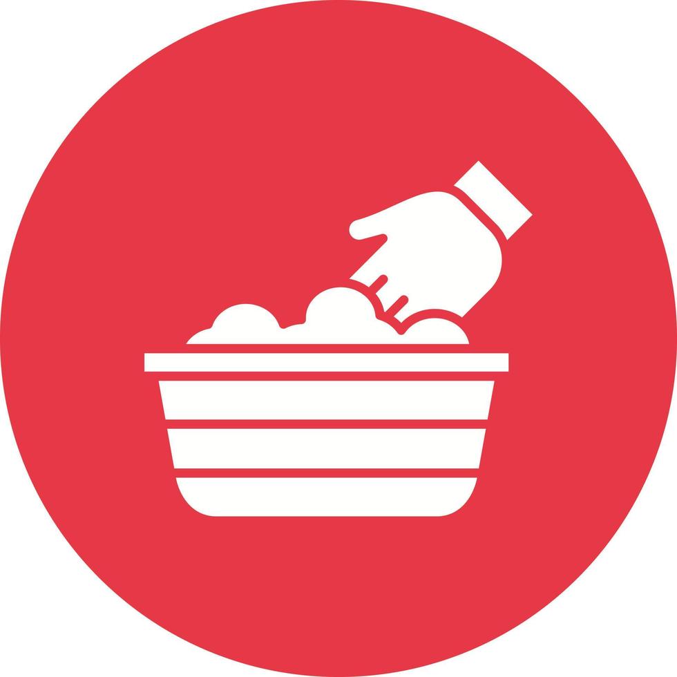 Hand Washing Clothes Line Circle Background Icon vector