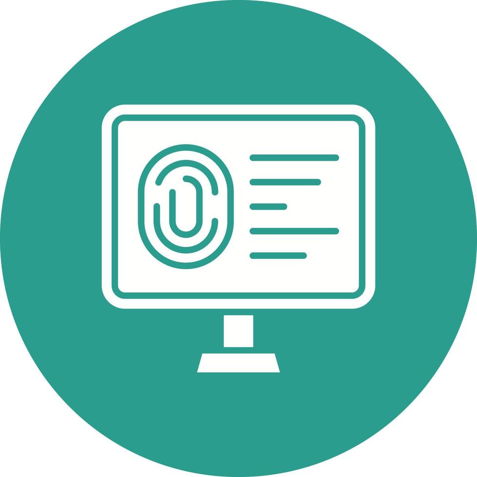 Fingerprint Database Line Circle Background Icon vector