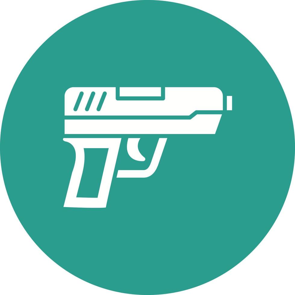 icono de fondo de círculo de línea de pistola vector