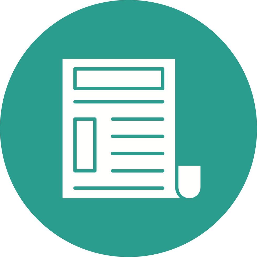 Newspaper Line Circle Background Icon vector