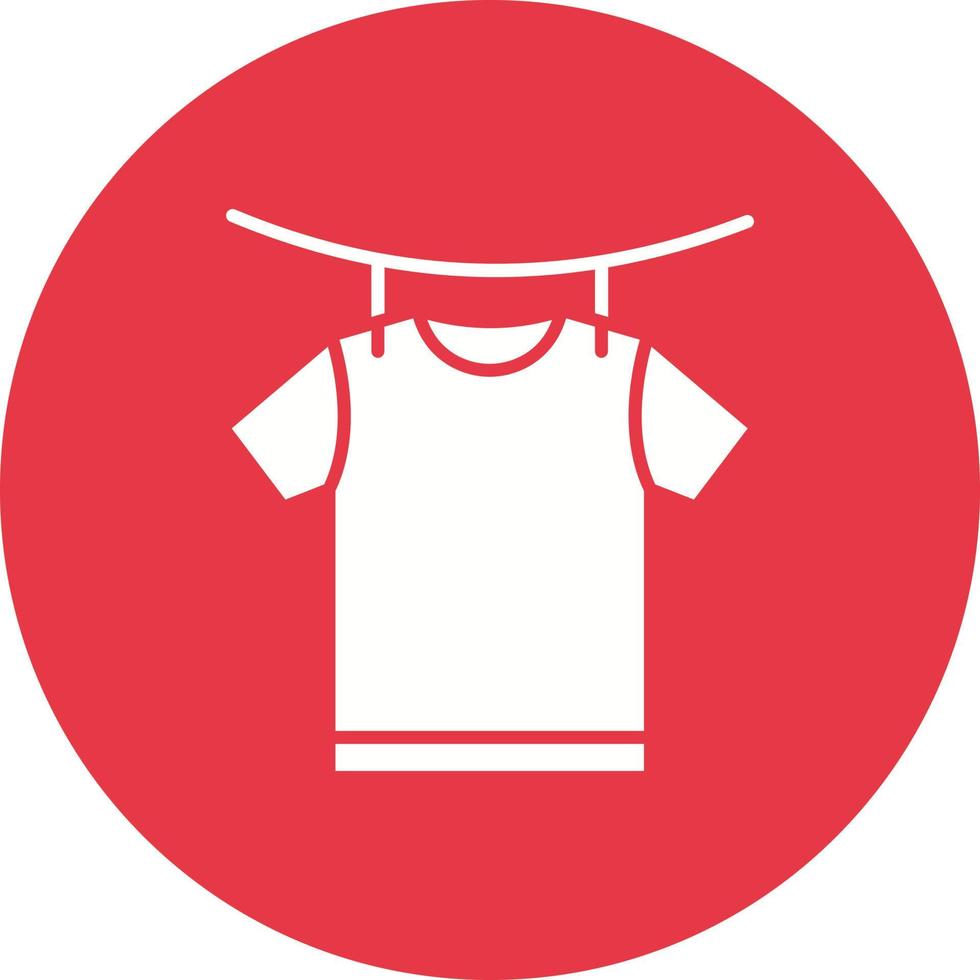 Drying Clothes Line Circle Background Icon vector