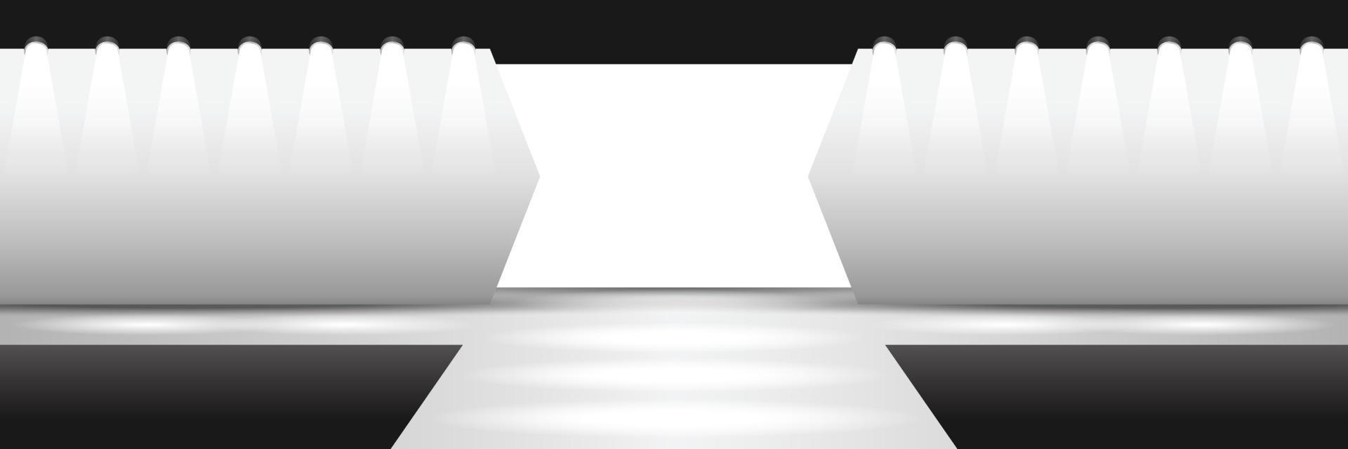 vector de ilustración 3d de fondo de escenario de moda blanca.