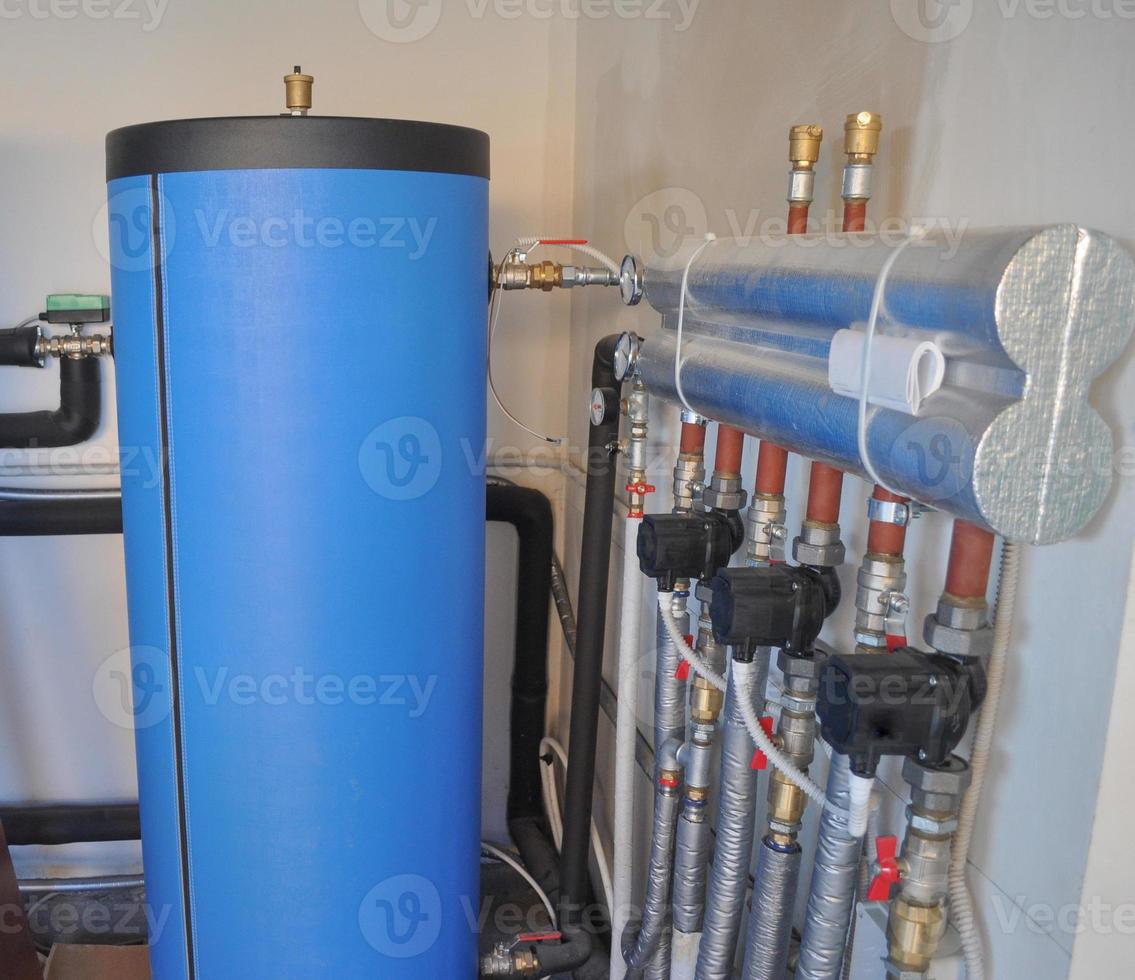 Water tanks in a geothermal heating plant photo