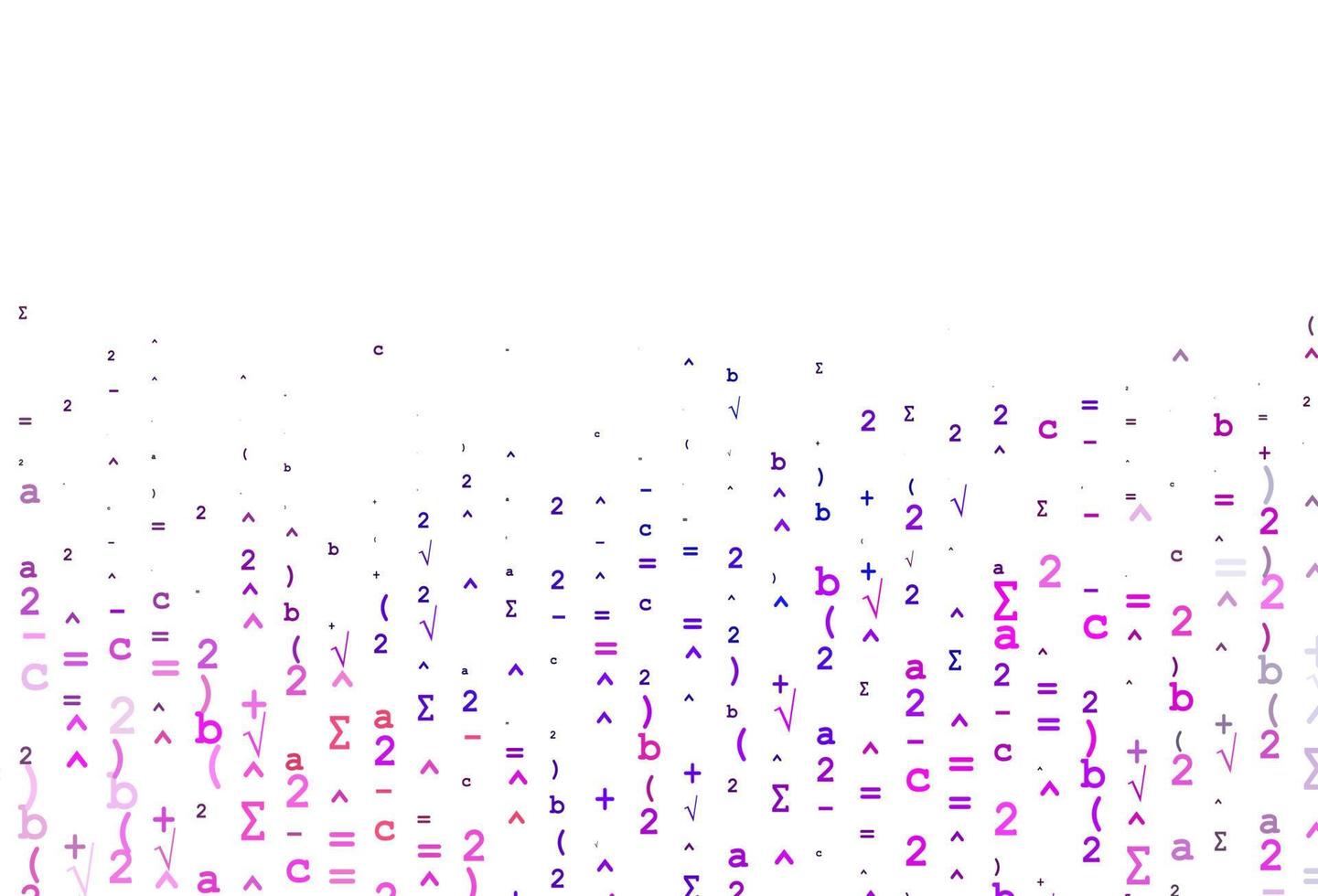 Light Pink, Blue vector pattern with arithmetic signs.