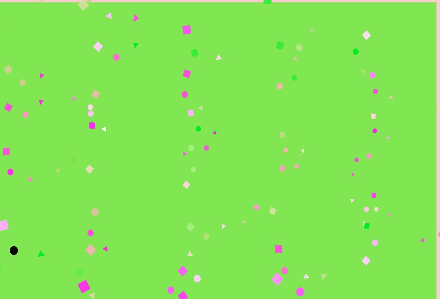 Light Pink, Green vector template with crystals, circles, squares.