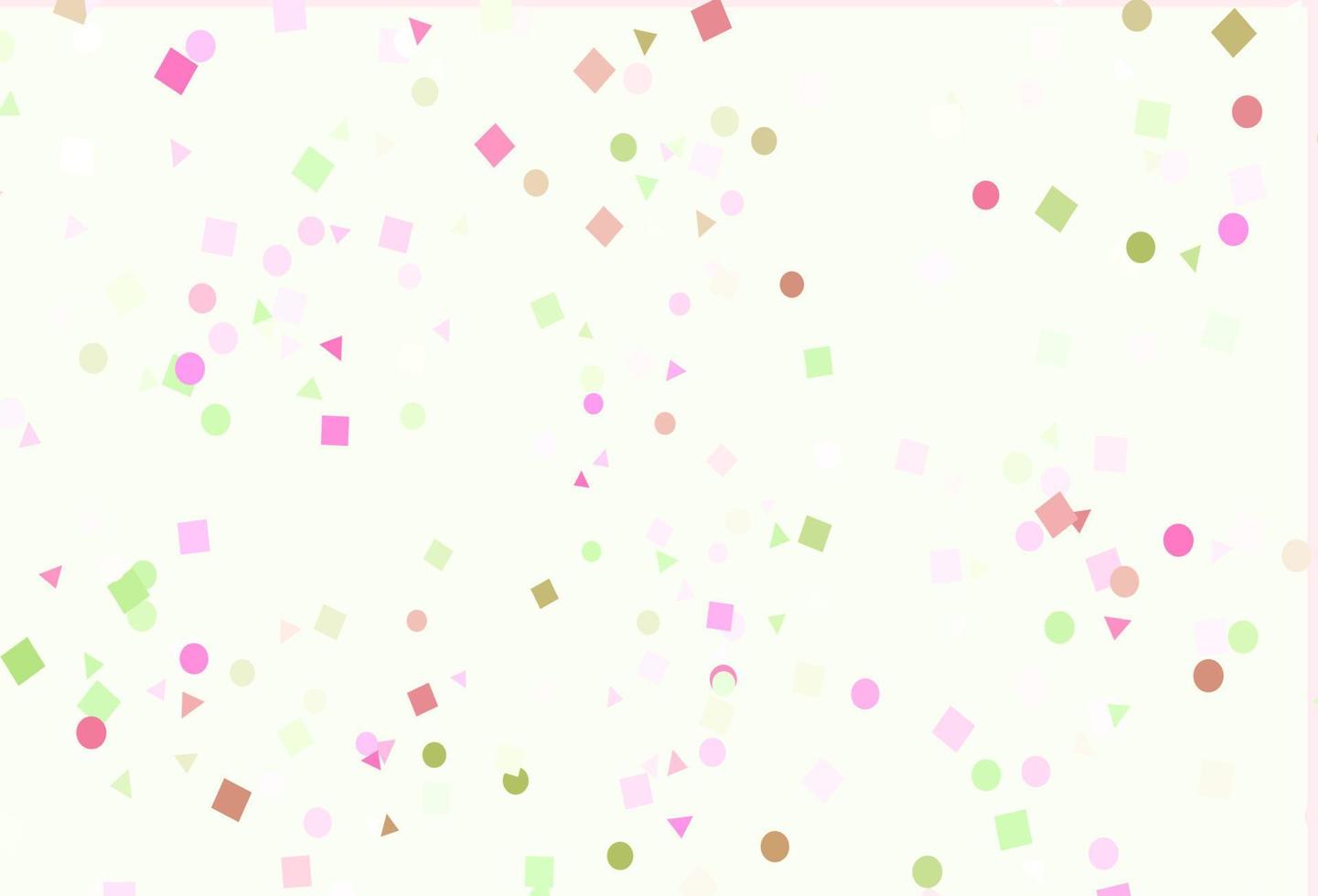 rosa claro, patrón vectorial verde en estilo poligonal con círculos. vector