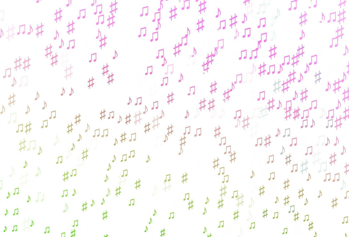 Light Pink, Green vector texture with musical notes.