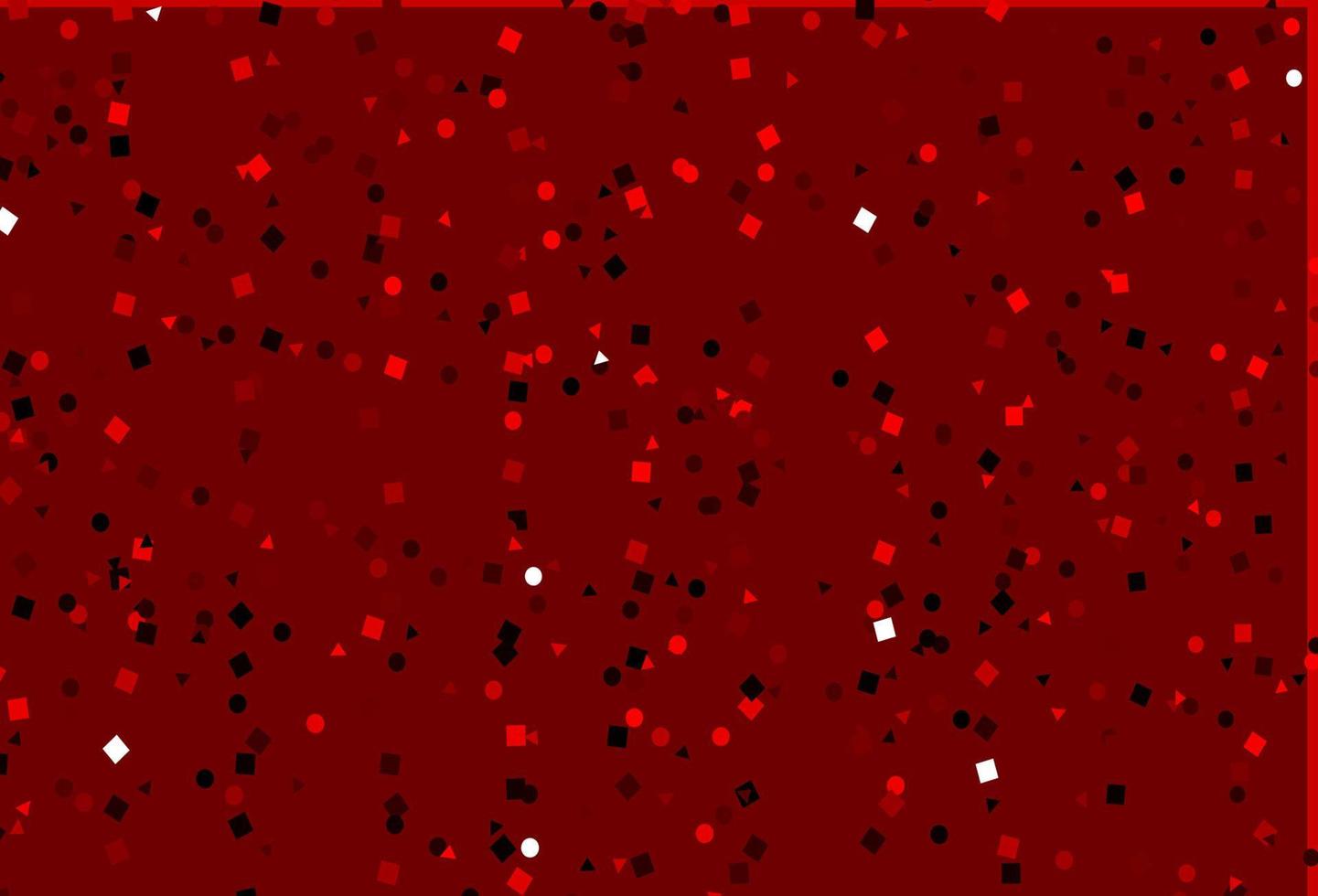 Telón de fondo de vector rojo claro con líneas, círculos, rombos.