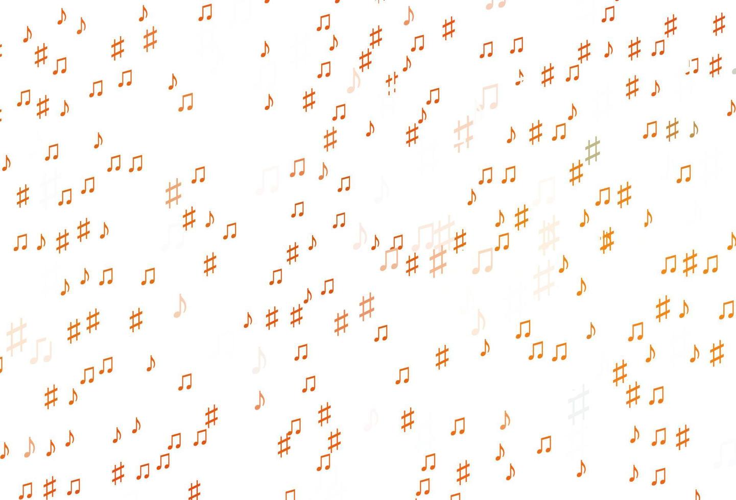 patrón vectorial naranja claro con elementos musicales. vector