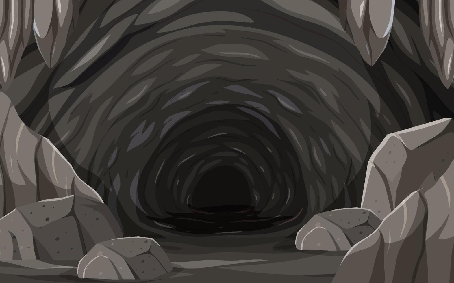 Underground hole cave scene vector