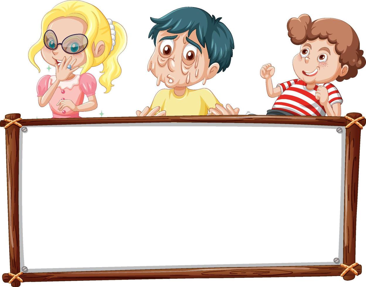 Board template with kids vector