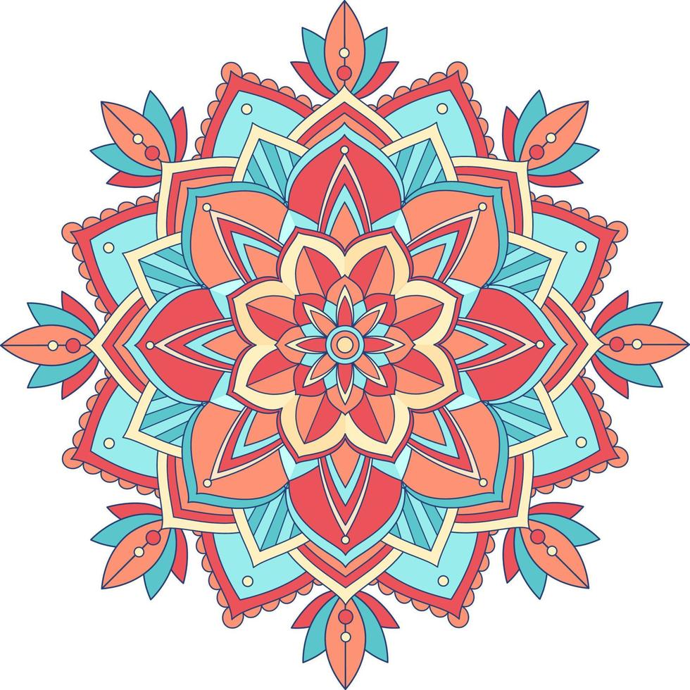 mandala vintage con líneas finas vector