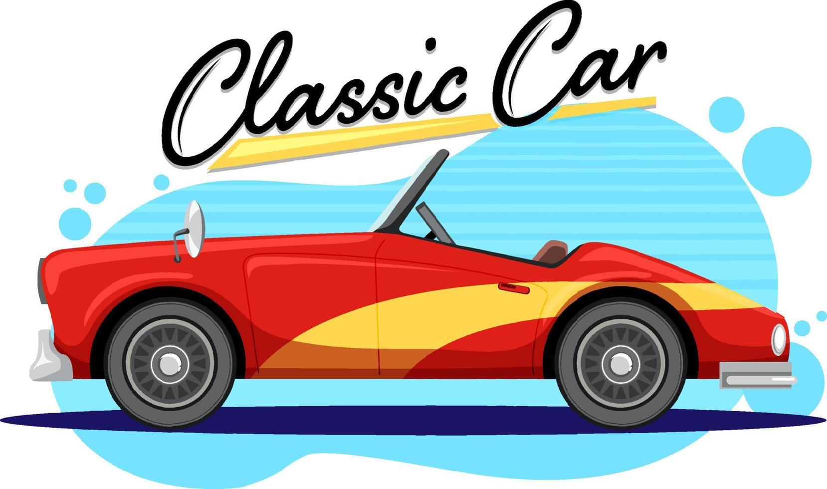 Classic car concept with old car side view vector