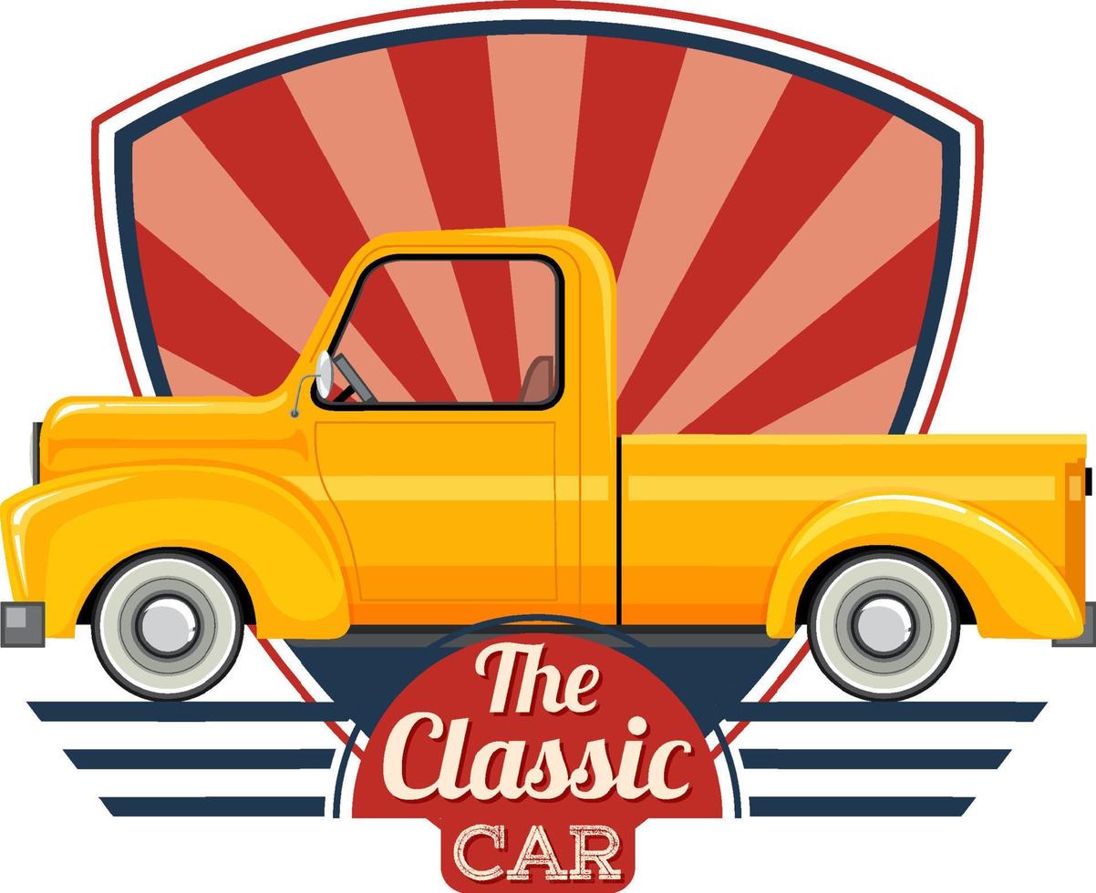 The classic car concept with old truck car vector