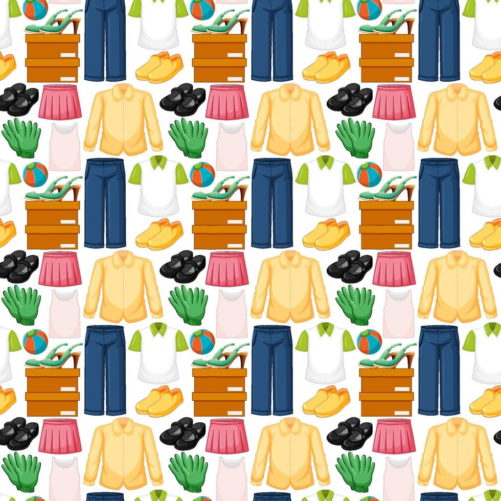 Seamless background design with cloth theme on white background vector