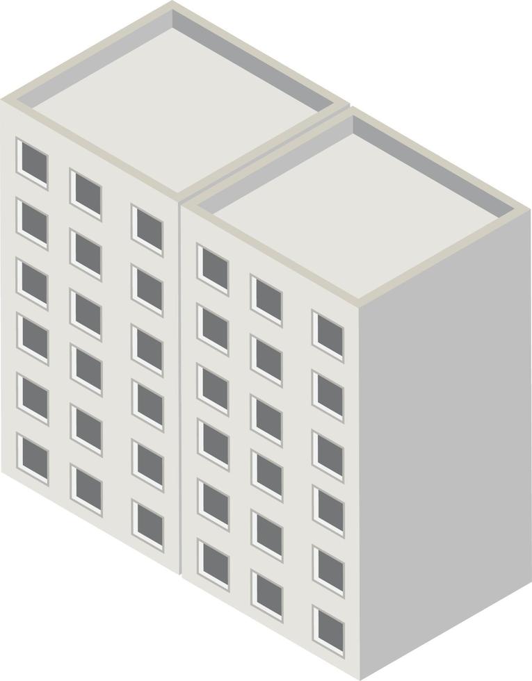 edificio isométrico sobre fondo blanco vector