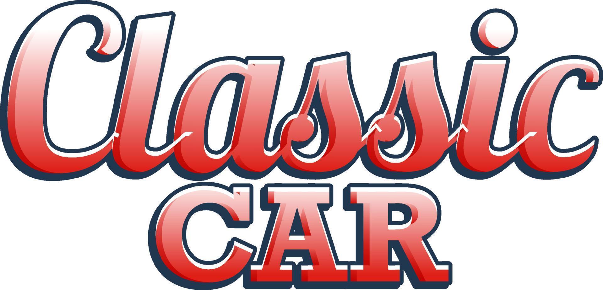 Classic car typography design vector