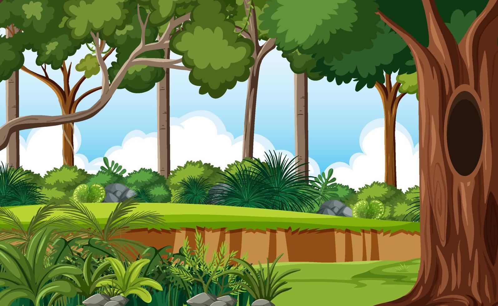 Nature scene with trees and fields vector