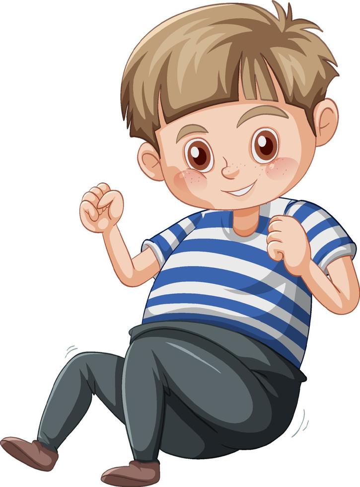 A Cute Boy sitting on White Background vector