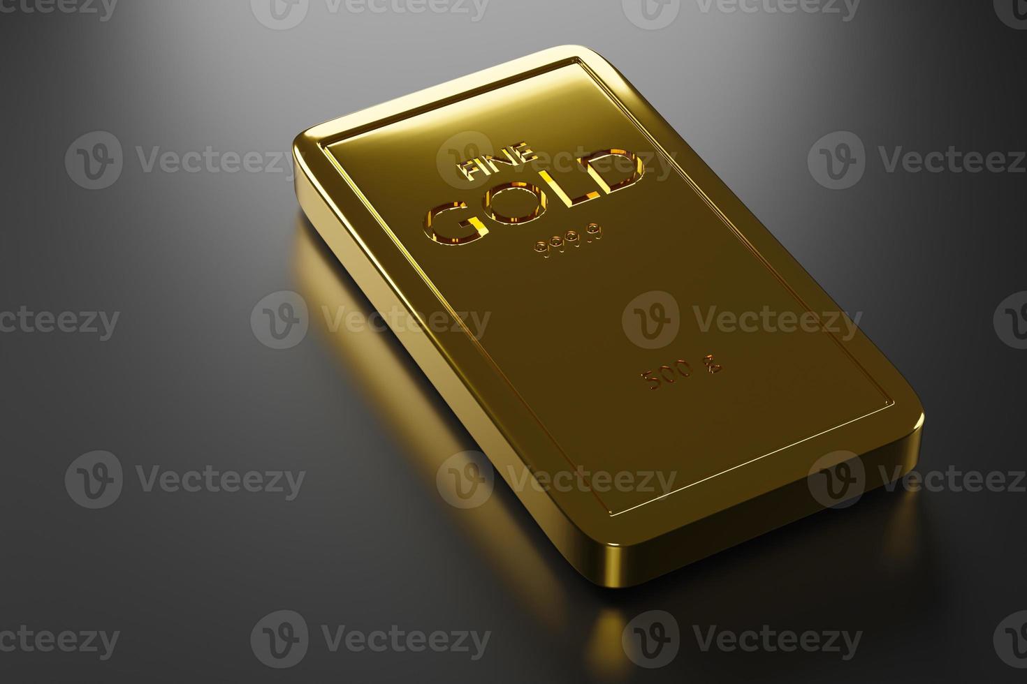 Gold bars and Financial concept On Grey Background 3d rendering photo