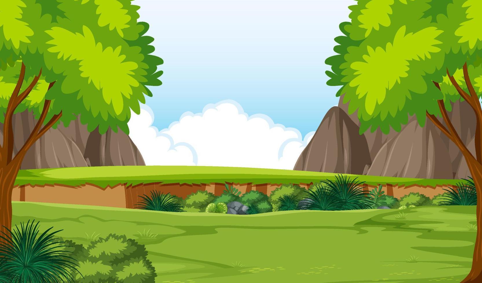 Nature scene with trees and fields vector